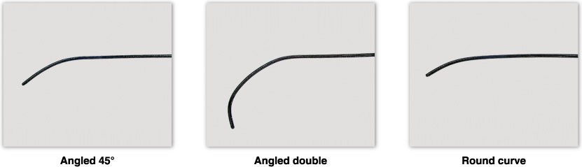 Angled 45° / Angled double / Round curve