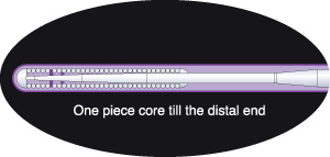 One piece core till the distal end